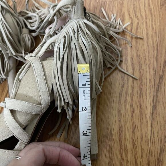 MARISSA WEBB Raina Tassel Lace-Up Tan Heels size EU 38 - Picture 7 of 10